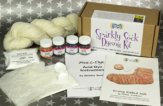DT Craft & Design - sparkly sock hand-dyeing kit