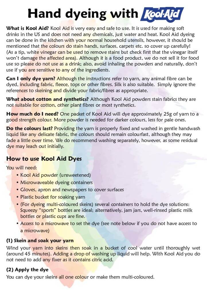 Hand dyeing with kool aid – DT Craft and Design