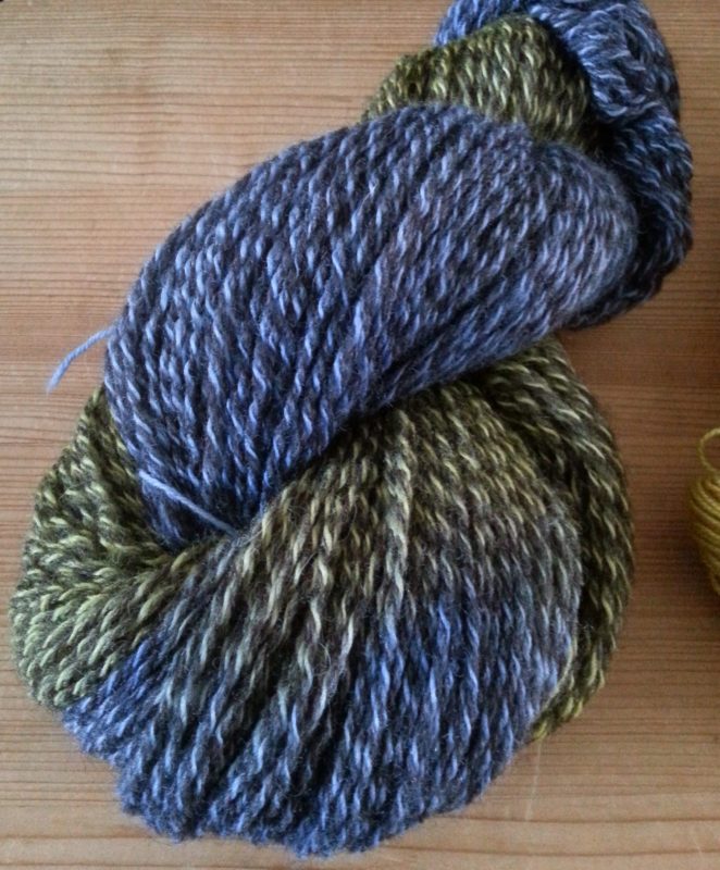 natural-colour marl yarn overdyed with procion dyes