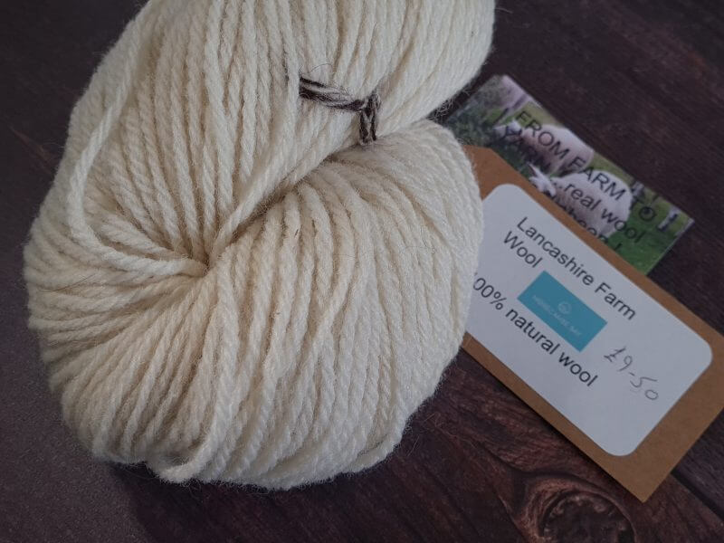 DT Craft and Design undyed yarn lancashire farm wools - natural white aran