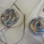 knitting in the round hat in progress on workshop with debbie tomkies of dt craft and design