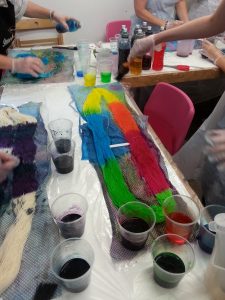hand dyeing workshop in birmingham with debbie tomkies of dt craft and design