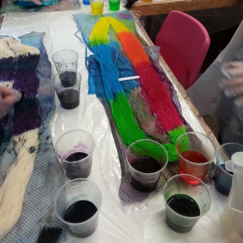 hand dyeing workshop in birmingham with debbie tomkies of dt craft and design