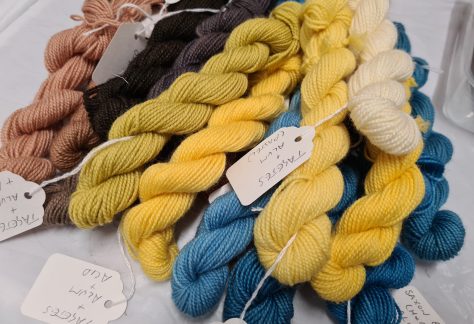 naturally dyed yarn from a natural dyeing workshop with Debbie Tomkies of DT Craft and Design