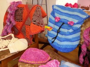 Image showing projects for the intermediate crochet 3-week course with debbie tomkies of dt craft and design